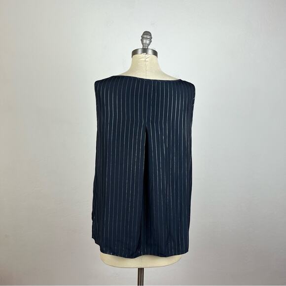 MELA PURDIE Blue Pin Stripe Tank Top Large - Picture 5 of 8